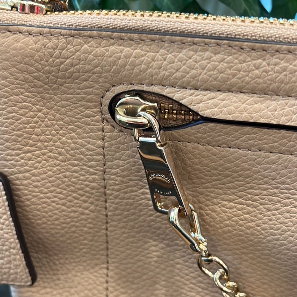 Coach XL wristlet pouch. NWTS golden beige Authentic - Picture 4 of 14